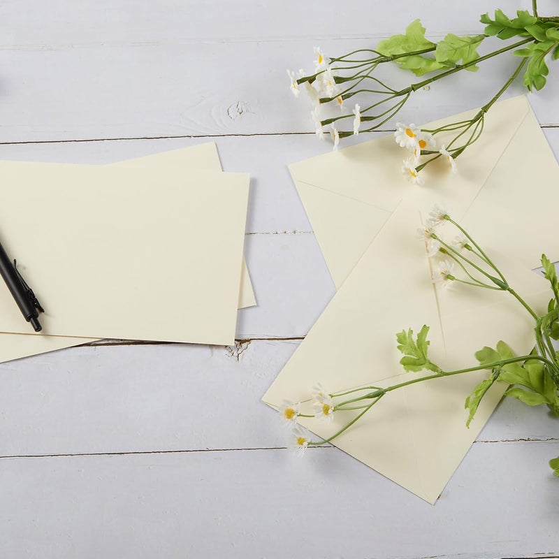 Toperd 50 Pack A6 Envelopes for 4 x 6 Greeting Cards, Birthday Party, Photos, Baby Shower and Wedding Invitation Cards, 6 1/2 x 4 3/4 Inches (Cream Color) - Image 5